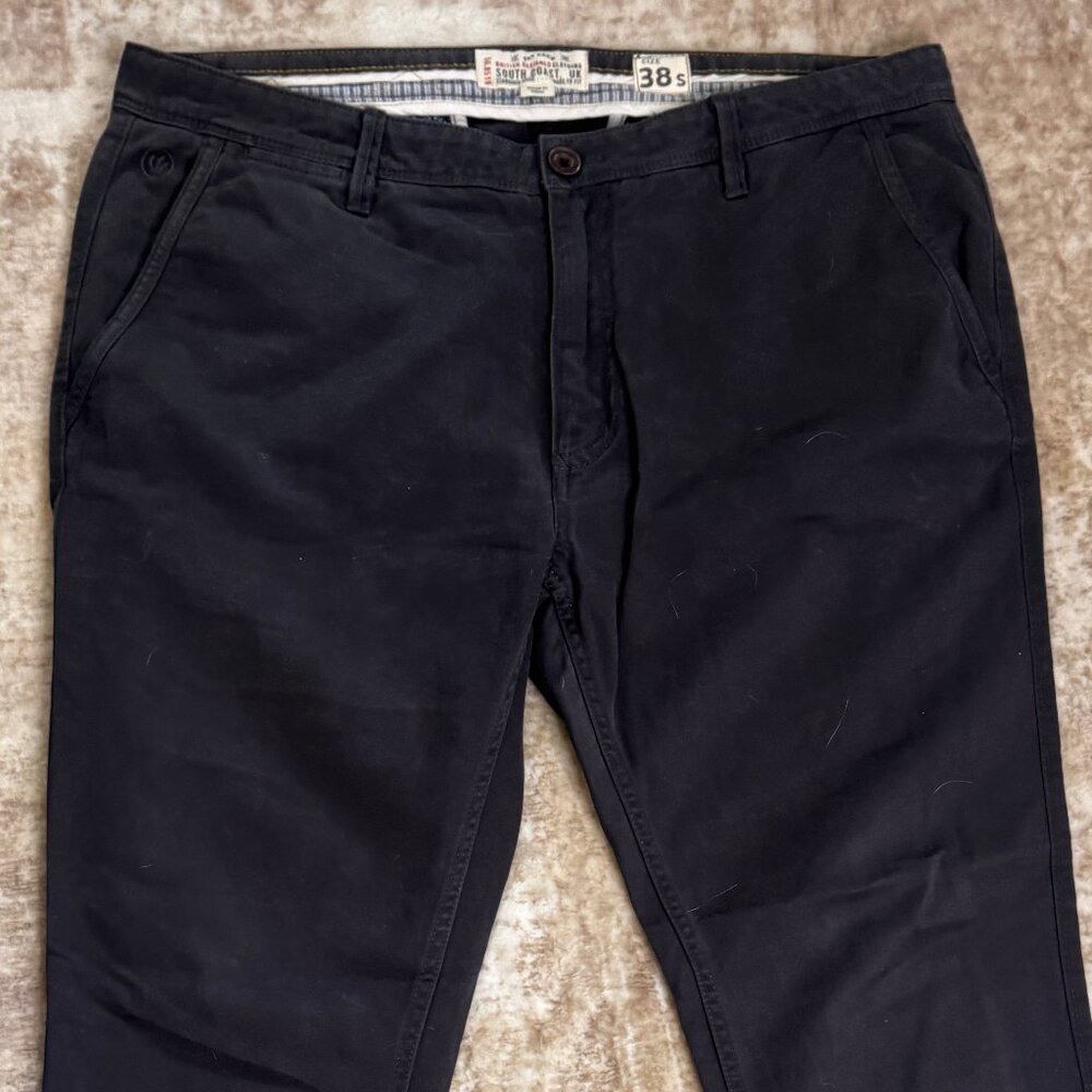 Fat Face Brand Slim Fit Cotton Stretch Chinos in Dark Grey, 38